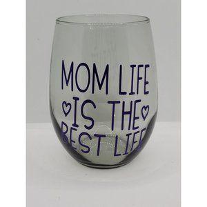 MOM LIFE IS THE BEST LIFE 20 oz Stemless Wine Glass Gift Personalize Customize